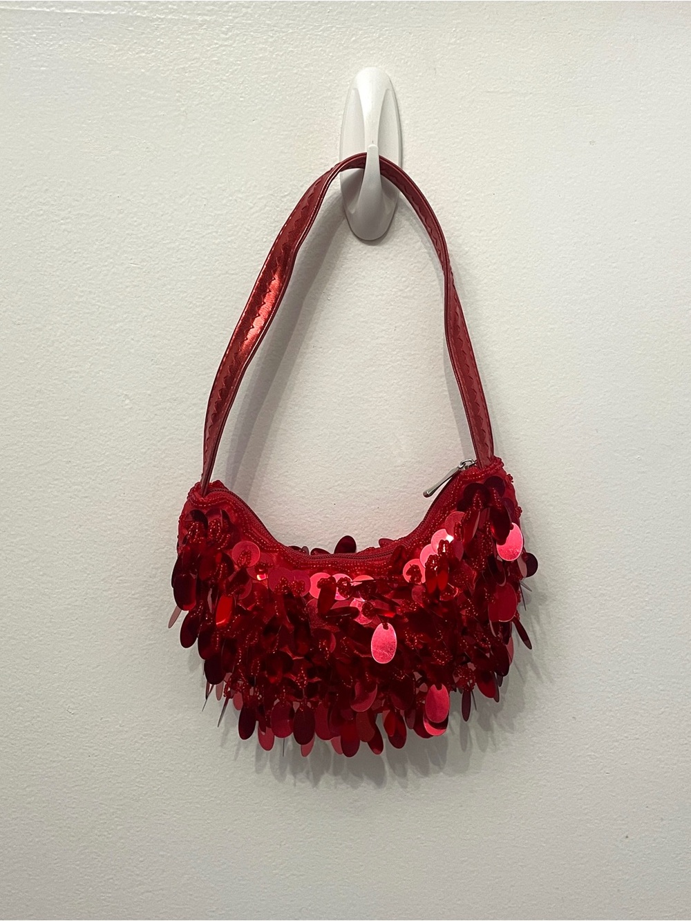 Y2K Extra Mini Red Sequin Bag ,Beaded 
Prom, party ,wedding